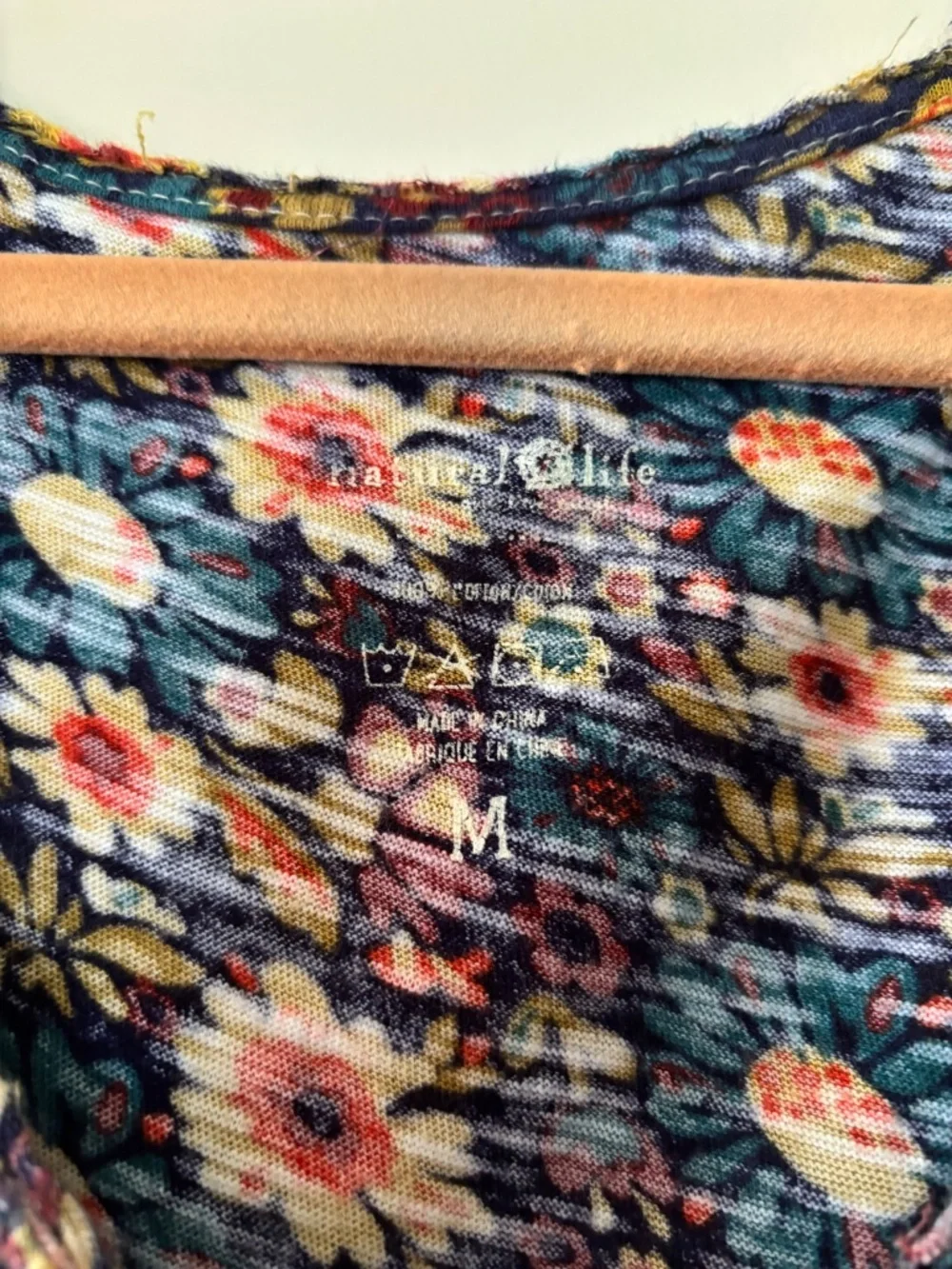 Natural Life Dress - "Hangout Cotton Midi Dress" - Medium - Olive Navy Floral - Picture 3 of 3